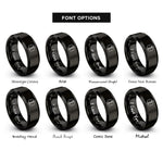 font options for inside engraving on black star life rings