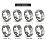 font options for inside engraving on grey star life rings