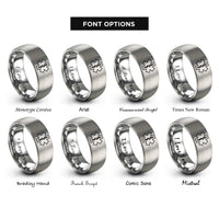 font options for inside engraving on grey star life rings