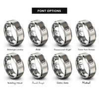 font options for inside engraving on silver star life rings