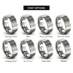 font options for inside engraving on grey star life rings