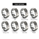 font options for inside engraving on gray star mandala rings