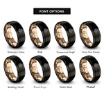 font options for inside engraving on black & rose gold star map rings