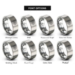 font options for inside engraving on silver star map grid rings
