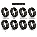 font options for inside engraving on black star of bethlehem rings