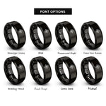 font options for inside engraving on black star of bethlehem rings