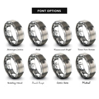 font options for inside engraving on gray star of bethlehem rings