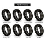 font options for inside engraving on black star of david rings