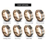 font options for inside engraving on rose gold star of david rings
