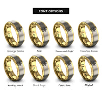 font options for inside engraving on gold & gray star of honor rings