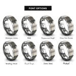 font options for inside engraving on gray star of honor rings