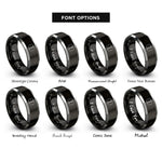 font options for inside engraving on black & grey star of life rings