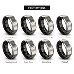 font options for inside engraving on black & gray star of life rings