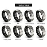 font options for inside engraving on black & gray star of life rings