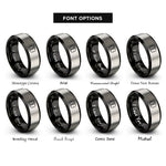 font options for inside engraving on black & grey star of life rings