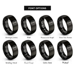 font options for inside engraving on black star of life rings