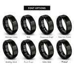 font options for inside engraving on black star of life rings