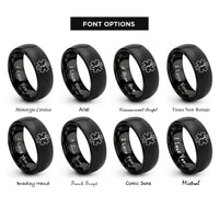 font options for inside engraving on black star of life rings