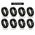 font options for inside engraving on black star of life rings