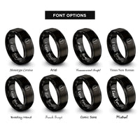font options for inside engraving on black star of life rings
