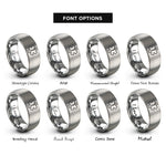 font options for inside engraving on gray star of life rings
