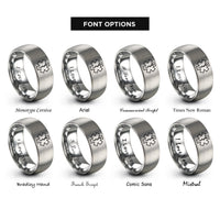 font options for inside engraving on gray star of life rings