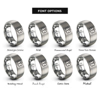 font options for inside engraving on gray star of life rings