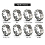 font options for inside engraving on gray star of life rings