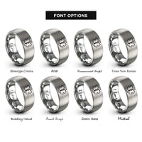font options for inside engraving on gray star of life rings