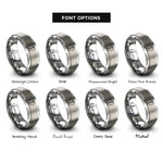 font options for inside engraving on silver star of life rings