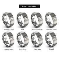 font options for inside engraving on silver star of life rings