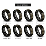 font options for inside engraving on gunmetal & black star of life rings