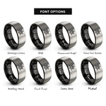 font options for inside engraving on black & silver star paw inside rings