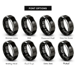 font options for inside engraving on black & gray star paw inside rings