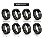 font options for inside engraving on black star paw inside rings