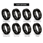 font options for inside engraving on black star pin rings