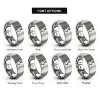 font options for inside engraving on grey star pin rings