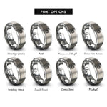 font options for inside engraving on gray star polygon rosette rings