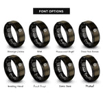 font options for inside engraving on gunmetal & black star polygon rosette rings