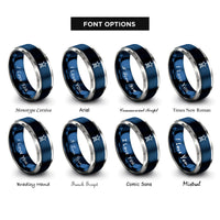 font options for inside engraving on blue & gray star rank chevron rings