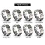 font options for inside engraving on gray star shield rings