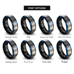font options for inside engraving on black & blue & gray star sigil rings