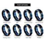 font options for inside engraving on blue & silver star sigil rings