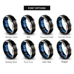 font options for inside engraving on black & blue & silver star sigil circle rings