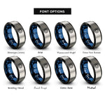 font options for inside engraving on black & blue & grey star sigil circle rings