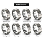 font options for inside engraving on gray star sigil circle rings
