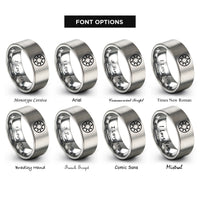 font options for inside engraving on gray star sigil circle rings