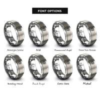 font options for inside engraving on gray star spangled shield rings