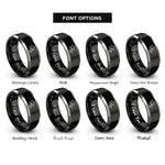 font options for inside engraving on black & grey star spotlight rings