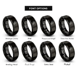 font options for inside engraving on black star spotlight rings